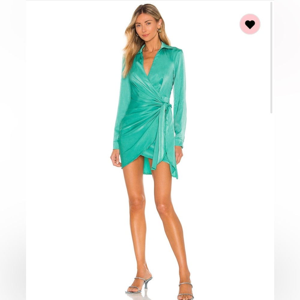 Superdown’s Sophie Draped Mini Dress in Teal